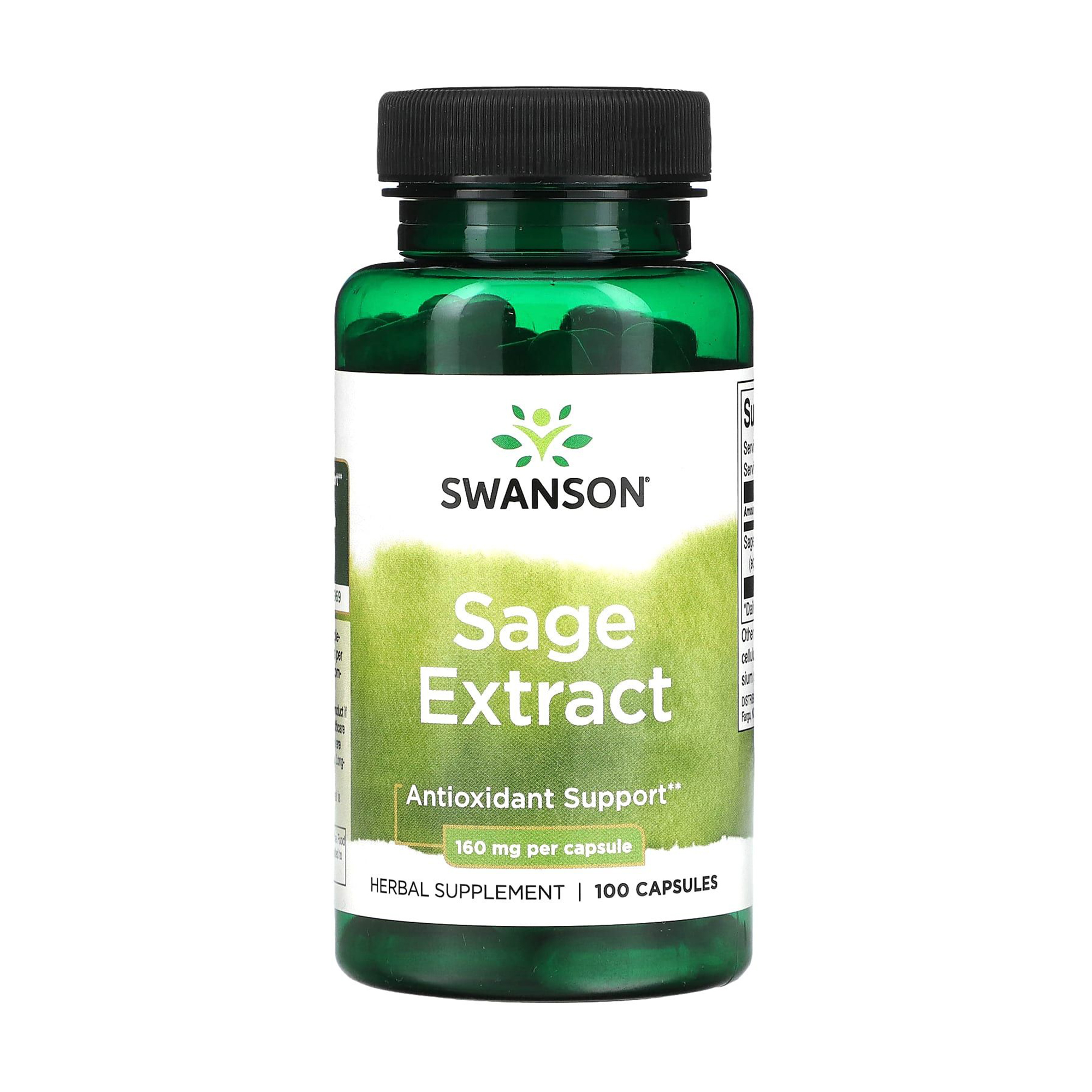 Екстракт шавлії Swanson Sage Extract 160 мг, 100 капсул